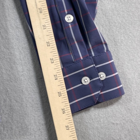 Mizzen+Main Leeward Collection Mens Large Trim Fit Button Down Shirt Blue Stripe - Picture 8 of 11